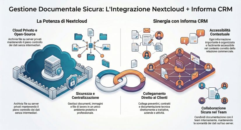 Integrazione Informa CRM con Nextcloud e sistemi aziendali per gestione documentale
